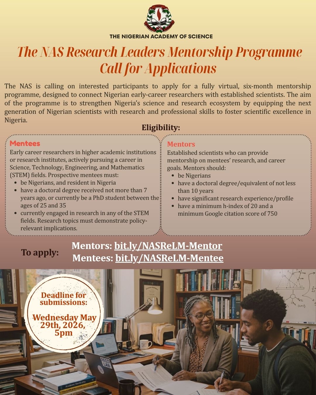 Call for Applications: The NAS Research Leaders Mentorship Programme